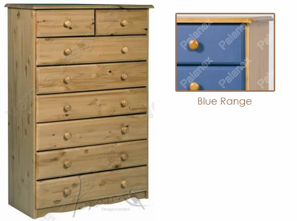 Verona Chest of Drawers 6 + 2 Drawers  | Blue
